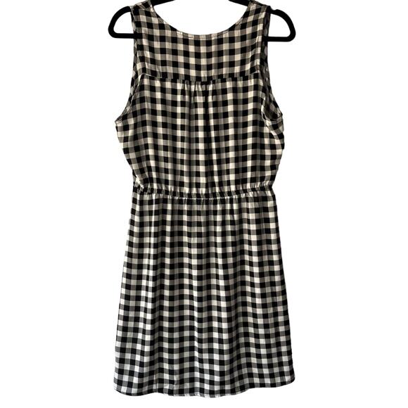NWT 41 Hawthorn Split Neck Black/White Gingham Check Sleeveless Dress Size L - Picture 3 of 7